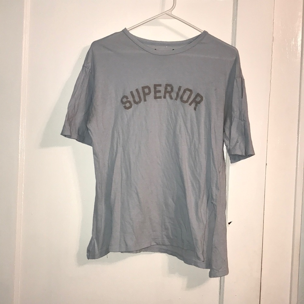 light blue graphic tee